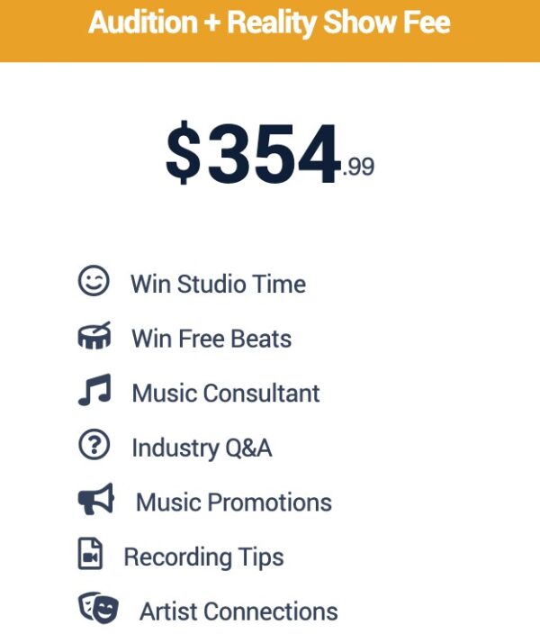 Audition & Reality Show Fee